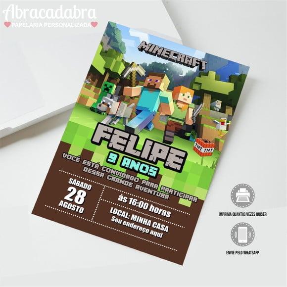Convite Digital Minecraft 04