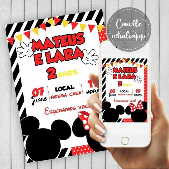 Convite Digital Mickey e Minnie