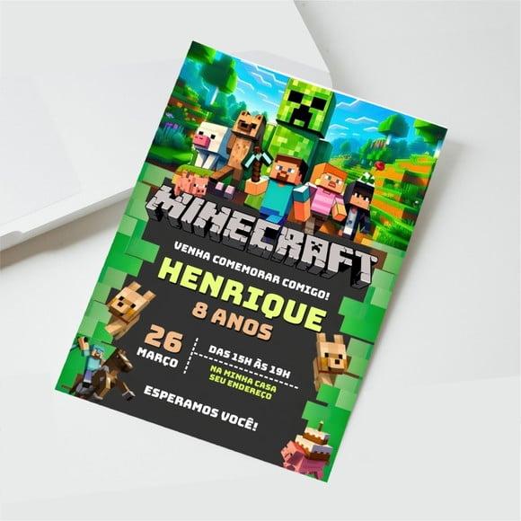 Convite Digital Minecraft 01
