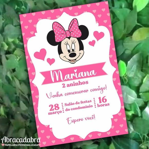 Convite Digital Minnie Rosa