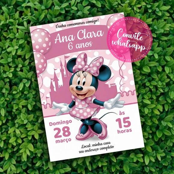 Convite Digital Minnie Rosa