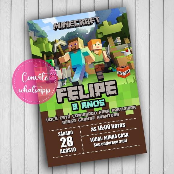 Convite Digital Minecraft 04