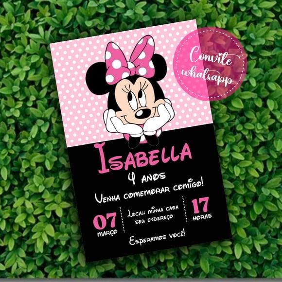 Convite Digital Minnie Rosa
