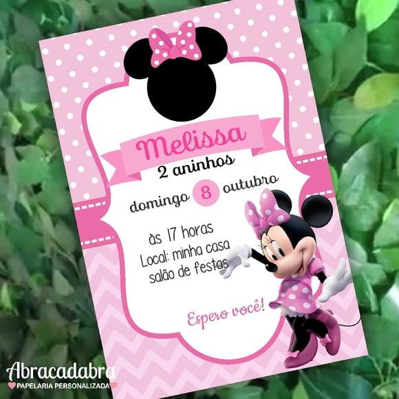 Convite Digital Minnie Rosa