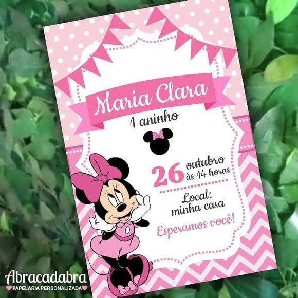 Convite Digital Minnie Rosa