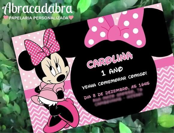 Convite Digital Minnie Rosa
