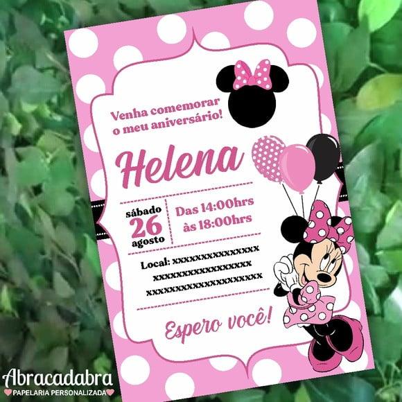 Convite Digital Minnie Rosa