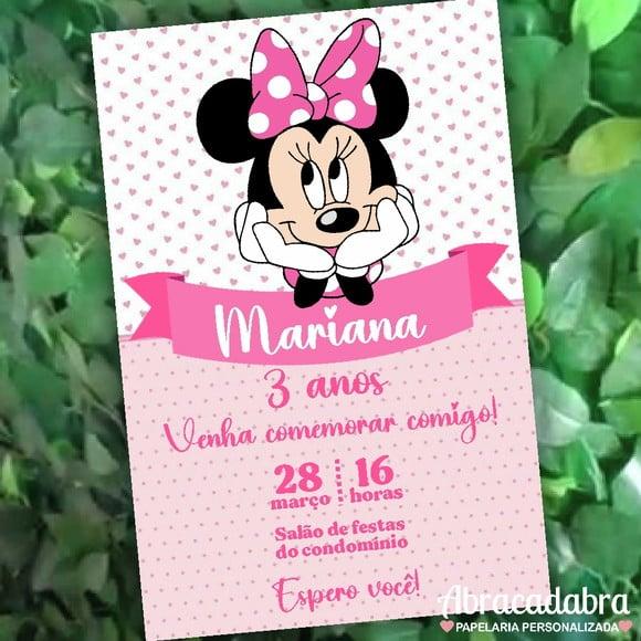 Convite Digital Minnie Rosa