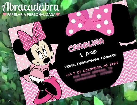 Convite Digital Minnie Rosa