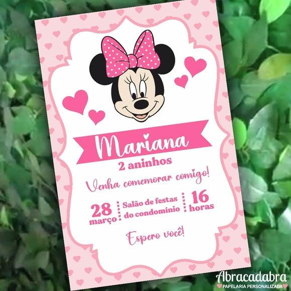 Convite Digital Minnie Rosa