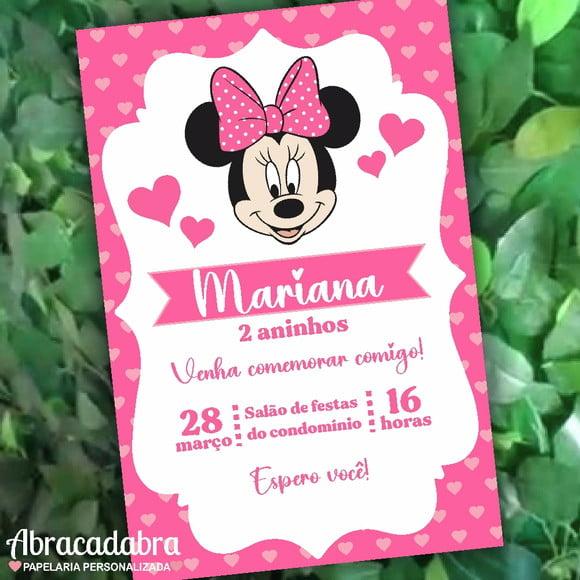 Convite Digital Minnie Rosa