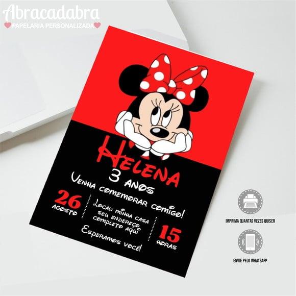 Convite Digital Minnie Vermelha