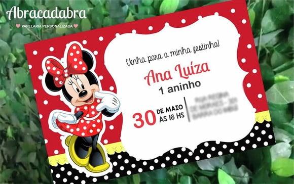 Convite Digital Minnie Vermelha