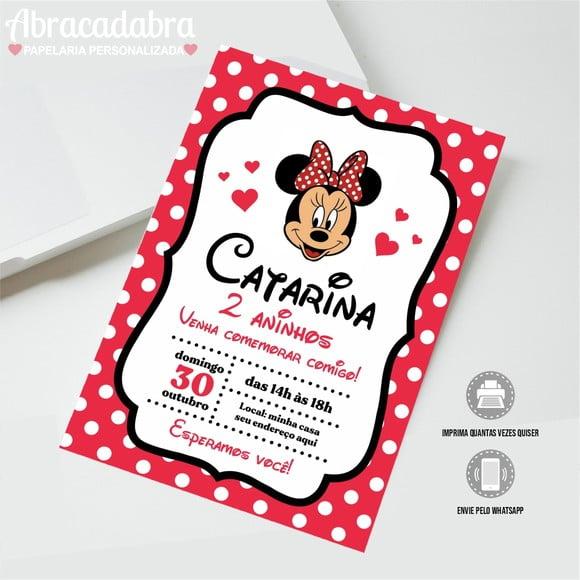 Convite Digital Minnie Vermelha