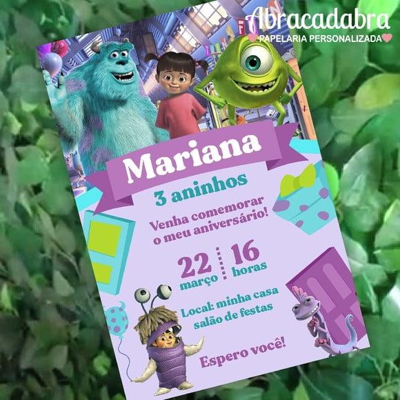 Convite Digital Monstros Sa Menina