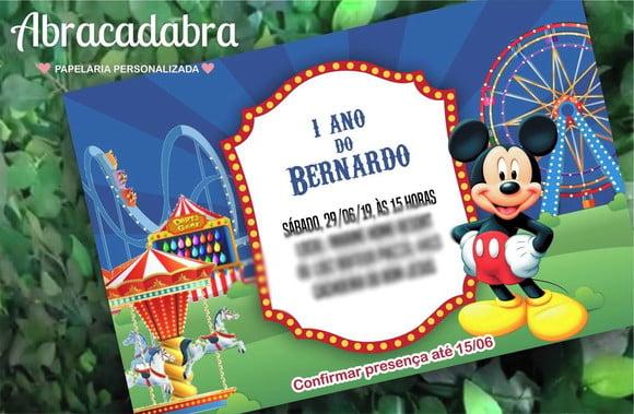 Convite Digital Parque do Mickey