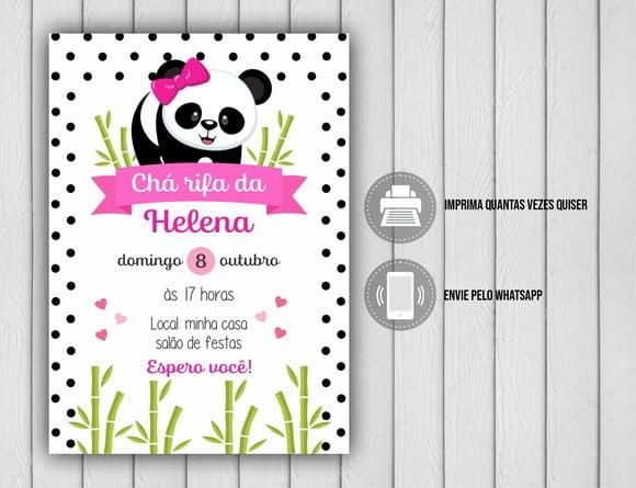 Convite Digital Panda Menina