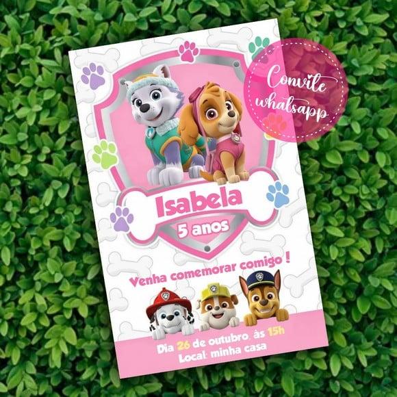 Convite Digital Patrulha Canina Menina
