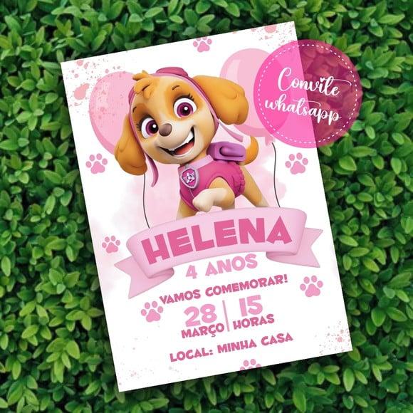 Convite Digital Patrulha Canina Menina