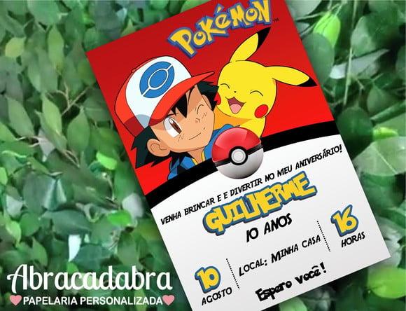 Convite Digital Pokemon