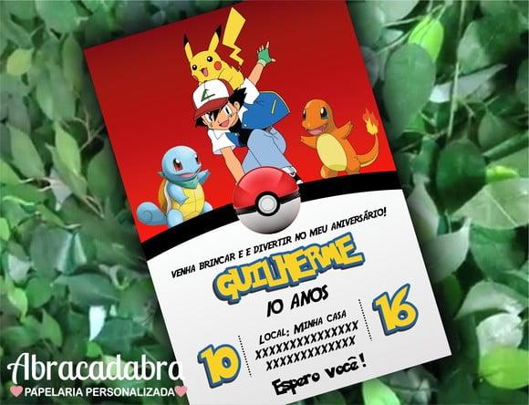 Convite Digital Pokemon