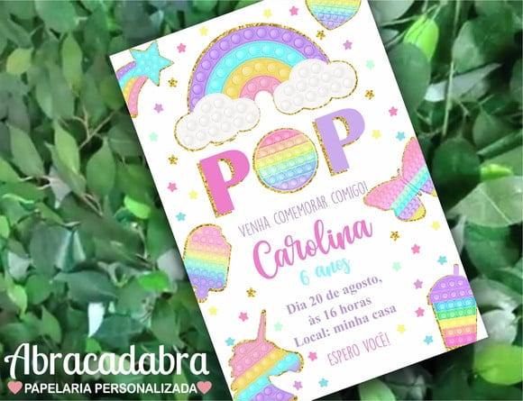 Convite Digital Pop It Candy Color