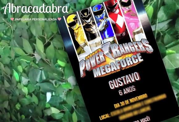 Convite Digital Power Rangers Megaforce
