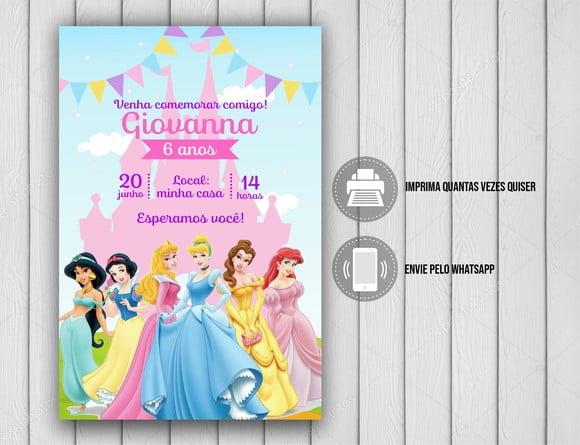 Convite Digital Princesas Disney 20