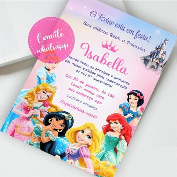 Convite Digital Princesas Disney