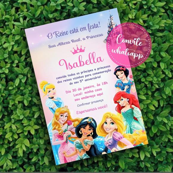 Convite Digital Princesas Disney