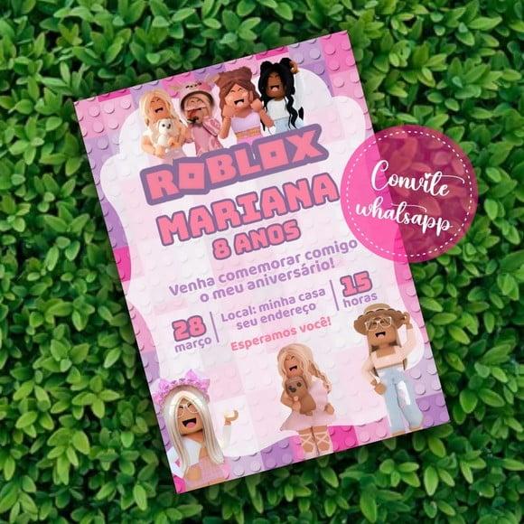 Convite Digital Roblox Menina 10