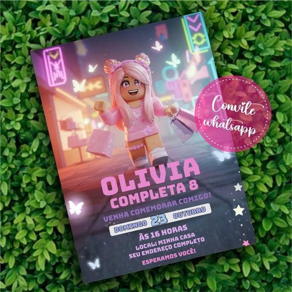 Convite Digital Roblox Menina 11