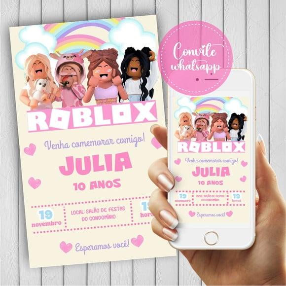 Convite Digital Roblox Menina 18