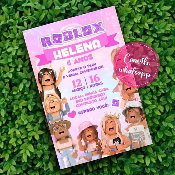 Convite Digital Roblox Menina 13