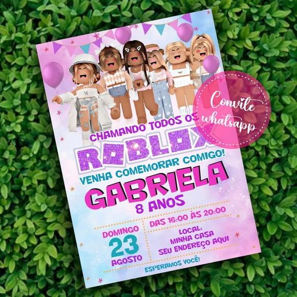 Convite Digital Roblox Menina 17