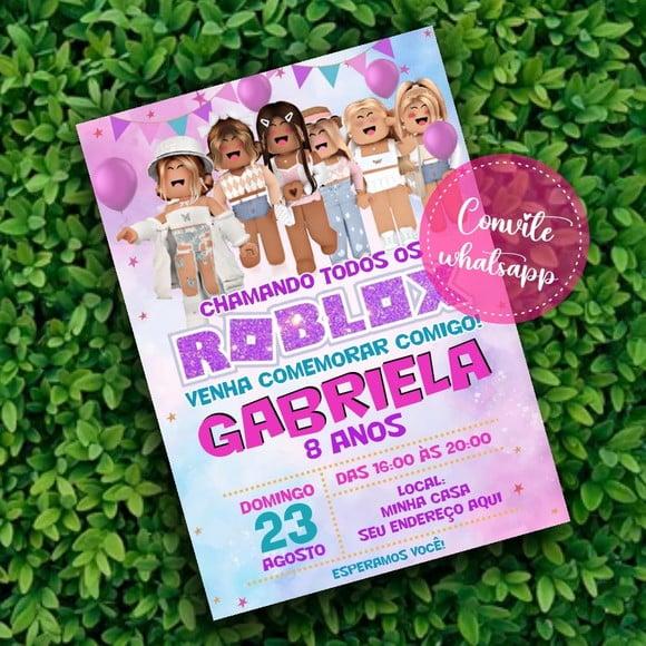 Convite Digital Roblox Menina 15