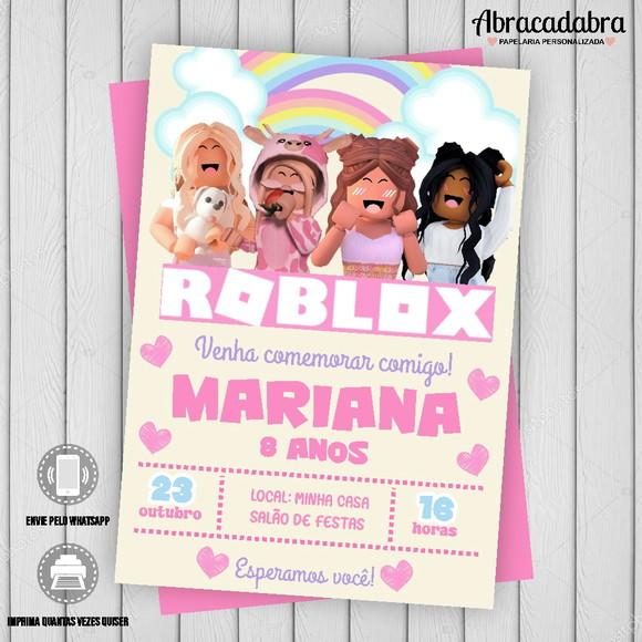 Convite Digital Roblox Menina