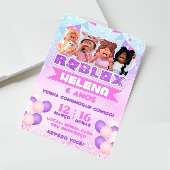 Convite Digital Roblox Menina