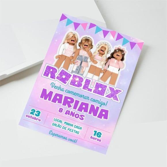 Convite Digital Roblox Menina 26