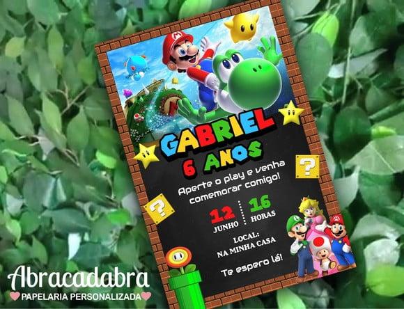 Convite Digital Super Mario