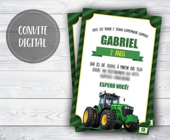 Convite Digital Trator John Deere