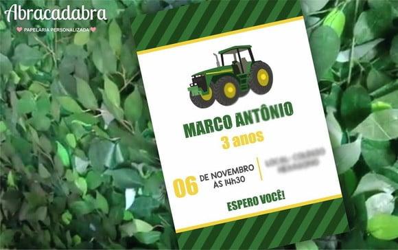 Convite Digital Trator John Deere