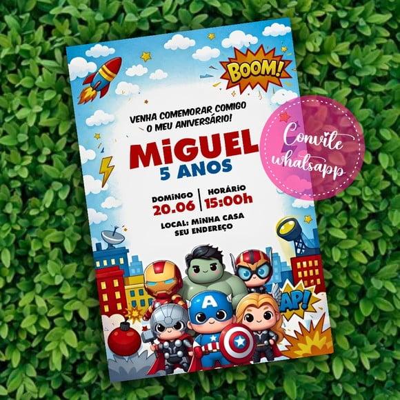 Convite Digital Vingadores