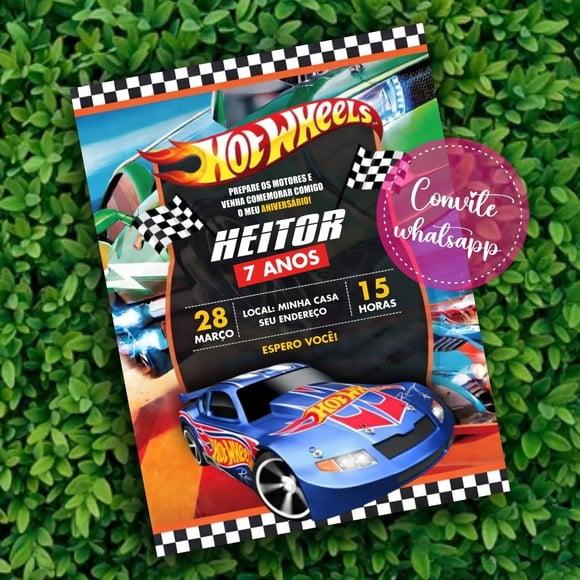 Convite Hot Wheels Digital