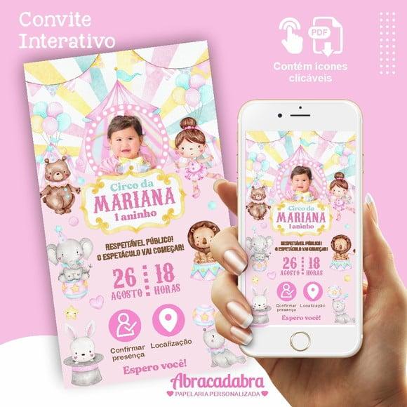 Convite Interativo Circo Menina