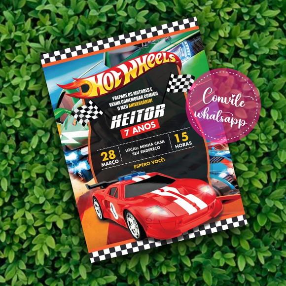 Convite Hot Wheels Digital