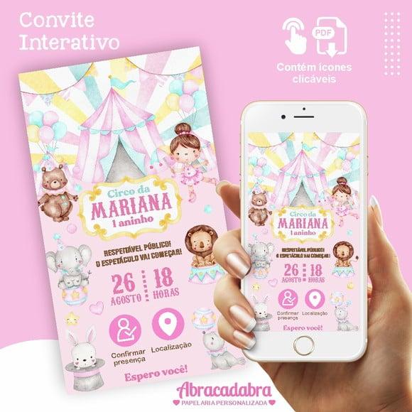 Convite Interativo Circo Menina