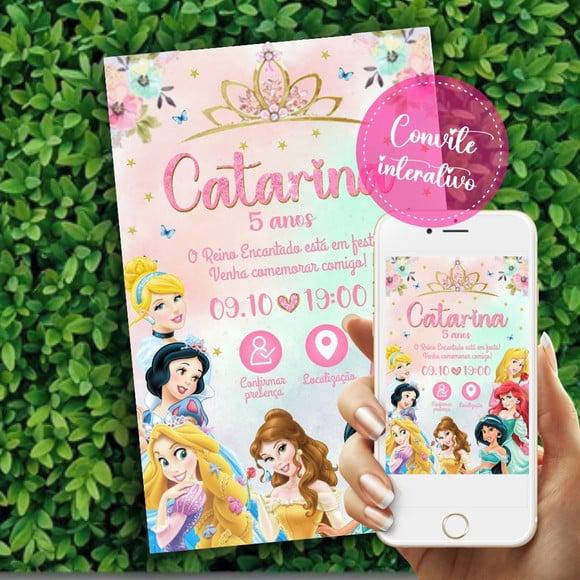 Convite Interativo Princesas Disney