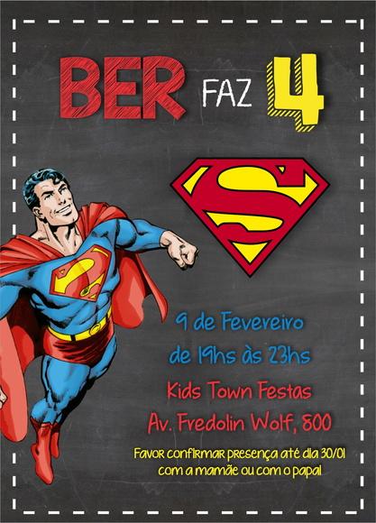 Convite Super Homem Digital