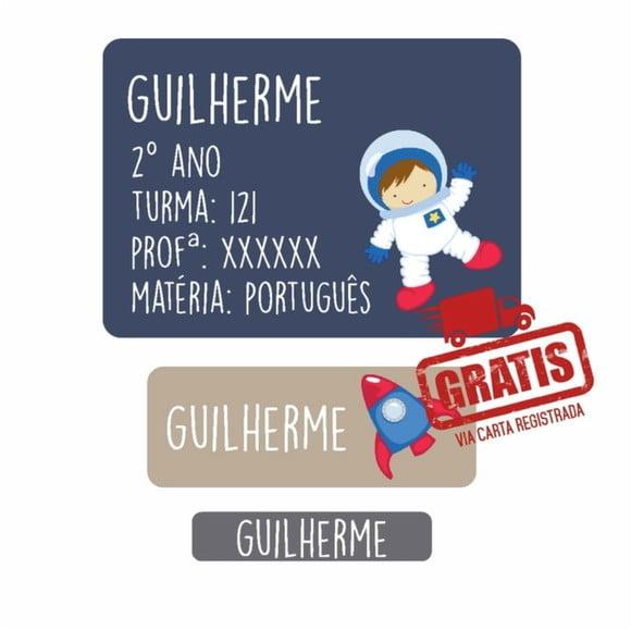 Etiqueta Escolar Astronauta 250 Unidades